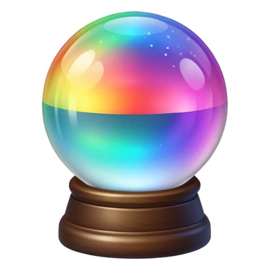 White glowing crystal ball rainbow iridescent glow sticker