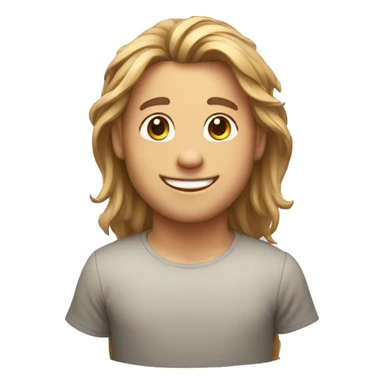 happy boy with long hair sticker