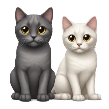 Dark gray scotish fold ears cat and colour point cat sticker