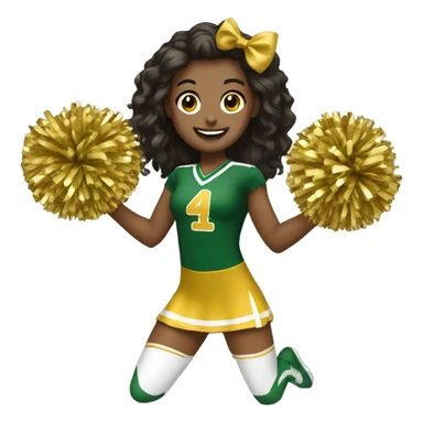 Cheerleader green gold sticker
