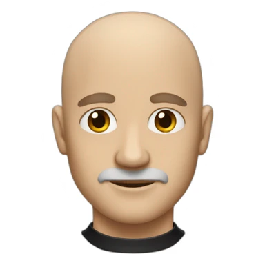 Emoji of a bald white man with a strong face dressed in black  sticker