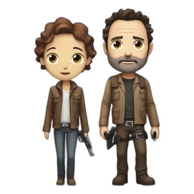 Rick Grimes and Puchi sticker