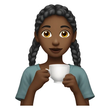Girl sipping tea sticker