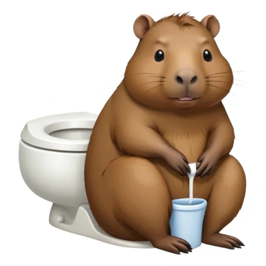 Capybara sitting on a toilet sticker