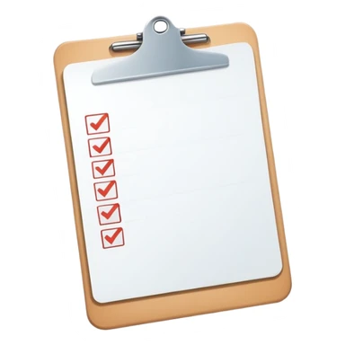 minimalist clipboard with a single checkmark sticker