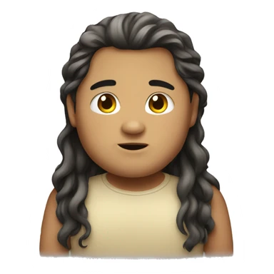 A chubby boy with long hair sticker