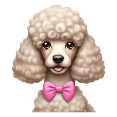 poodle with pink bow sticker