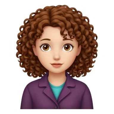 girl with hair curles sticker