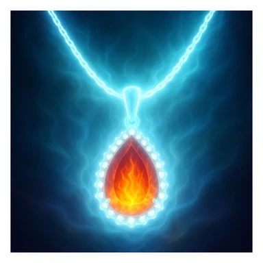 Make the necklace floating and ethereal, with a glowing aura sticker