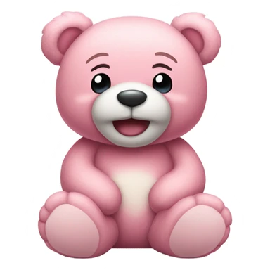 Happy Valentines Yoyi big pink teddy bear sticker