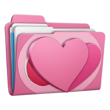 file folder pink with heart sticker
