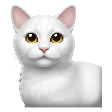 short fur white cat with black spot next to his right ear sticker