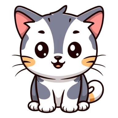 adorable kitten with big teary eyes sticker