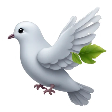 Dove with a leaf sticker