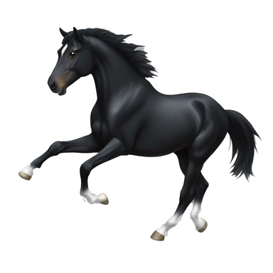 black horse with white marking jumps sticker