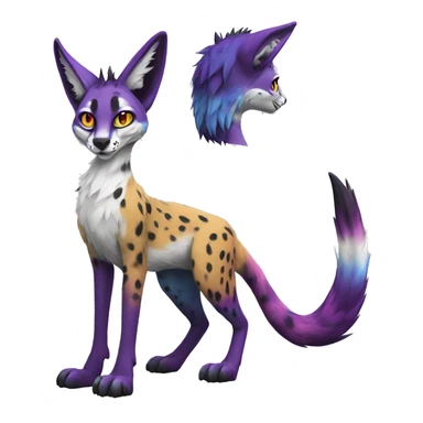 Epic Edgy Colorful Sergal-Serval-Vernid full body sticker