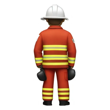 fireman standing from behind sticker