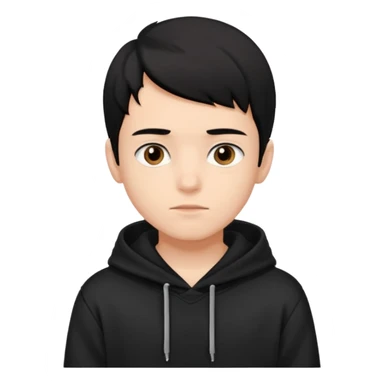 Chłopak ciemno brązowe oczy czarne włosy bluza czarna i taki bardziej żeby wyglądał na 18 latka sticker