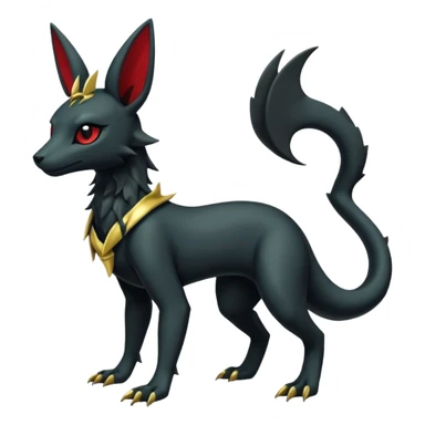 Shiny Dark Edgy Gothic Gloomy Futuristic Salandit-Umbreon-Shaymin-Anubis-Hybrid (Full body) sticker
