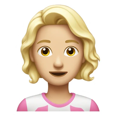 Persona blanca con pelo rubio durmiendo con una sábana rosa sticker