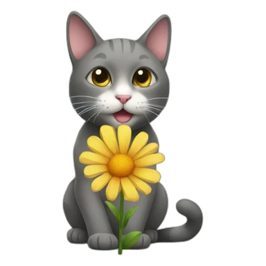 Cat giving a flower sticker