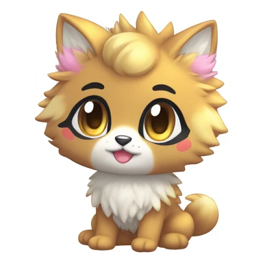  High quality detailed Cute Cool Kawaii stylish Pretty Chibi Fur-Sona Shiny Colorful Sparkly Fakemon Full Body sticker
