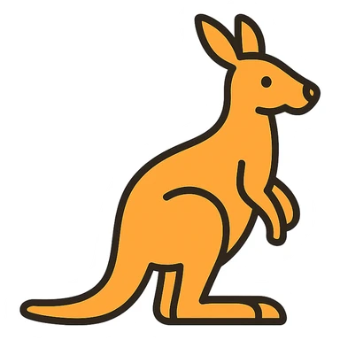 kangaroo color outline icon style sticker