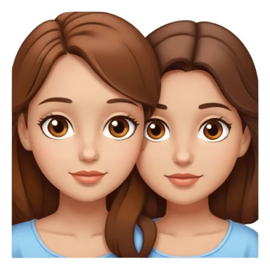 two very in love girl both with brown hair and brown eyes sticker