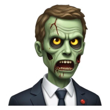 zombie macron violent sticker