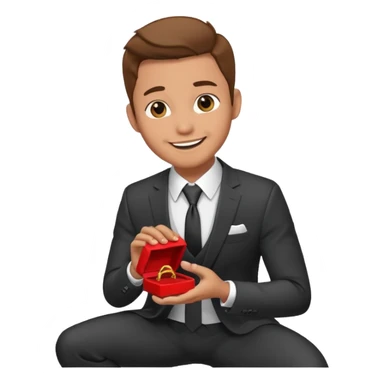 man kneeling and asking for marriage sticker