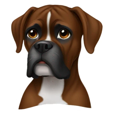 Dark Brown Boxer dog in bed  sticker