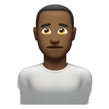 an imbalance in a mans body showing that he is tired sticker