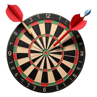 dartboard with a dart hitting bullseye sticker