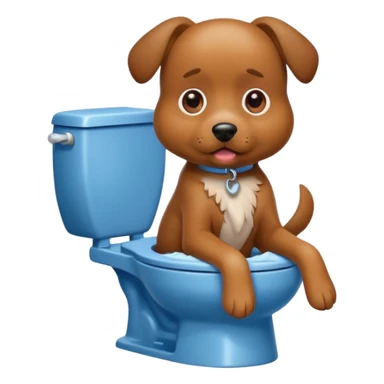 Dog on the toilet sticker