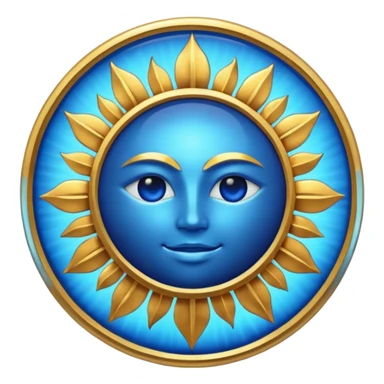 Verified badge with the body of a Sun ☀️ make the color blue and make sure they is no cartoon in it sticker