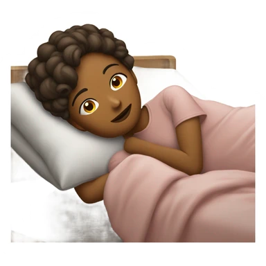 a girl who is laying in bed  sticker