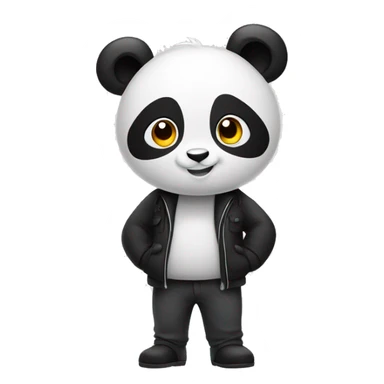 A panda boy cartoon saying hello sticker