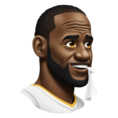 LeBron James sniffing on a sock sticker
