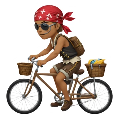 Pirate on bike sticker