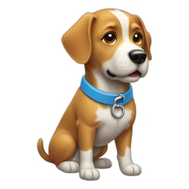 Un chien jouant a la balle sticker