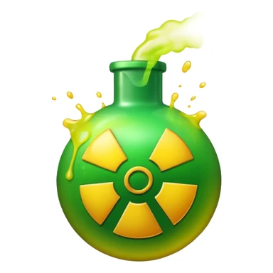 create a poison bomb which is radioactive in color, make the poison inside spoiling out and make the bomb gradient from green to yellow sticker