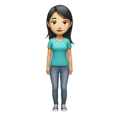  asian girl standing sticker