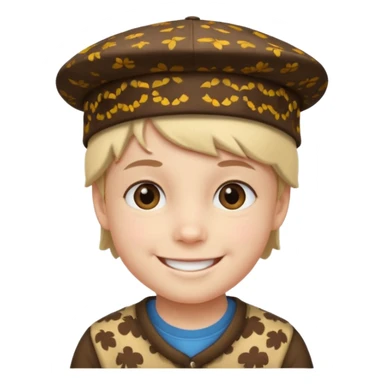 print hat with kid sticker