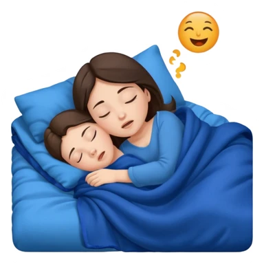 brunette girl in blue blankets snoring sticker