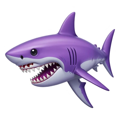 Purple shark jaws sticker