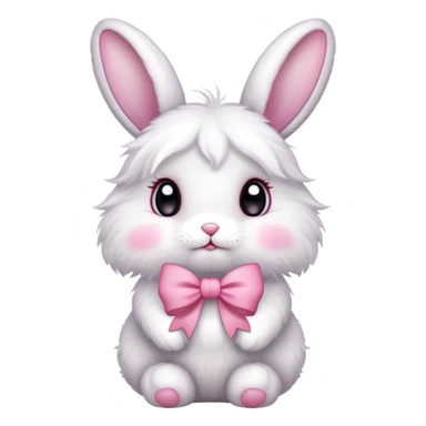 bunny with pink bows sticker
