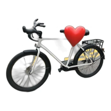 The heart sits on a bicycle sticker