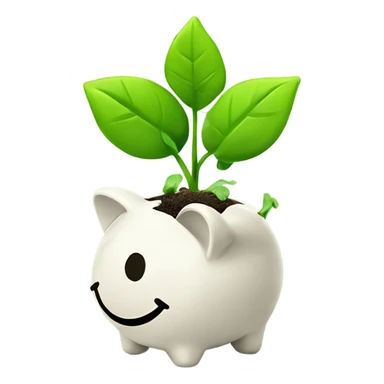 money saving with plant sprout growing on top sticker
