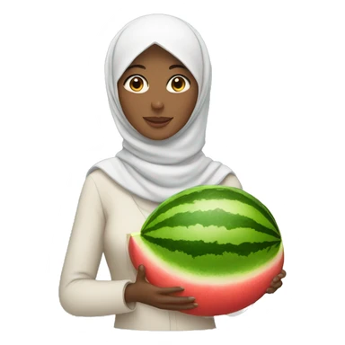 Woman with hijab holding watermelon  sticker