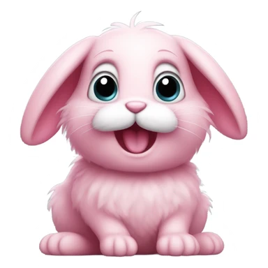 Cute happy pink bunny sticker